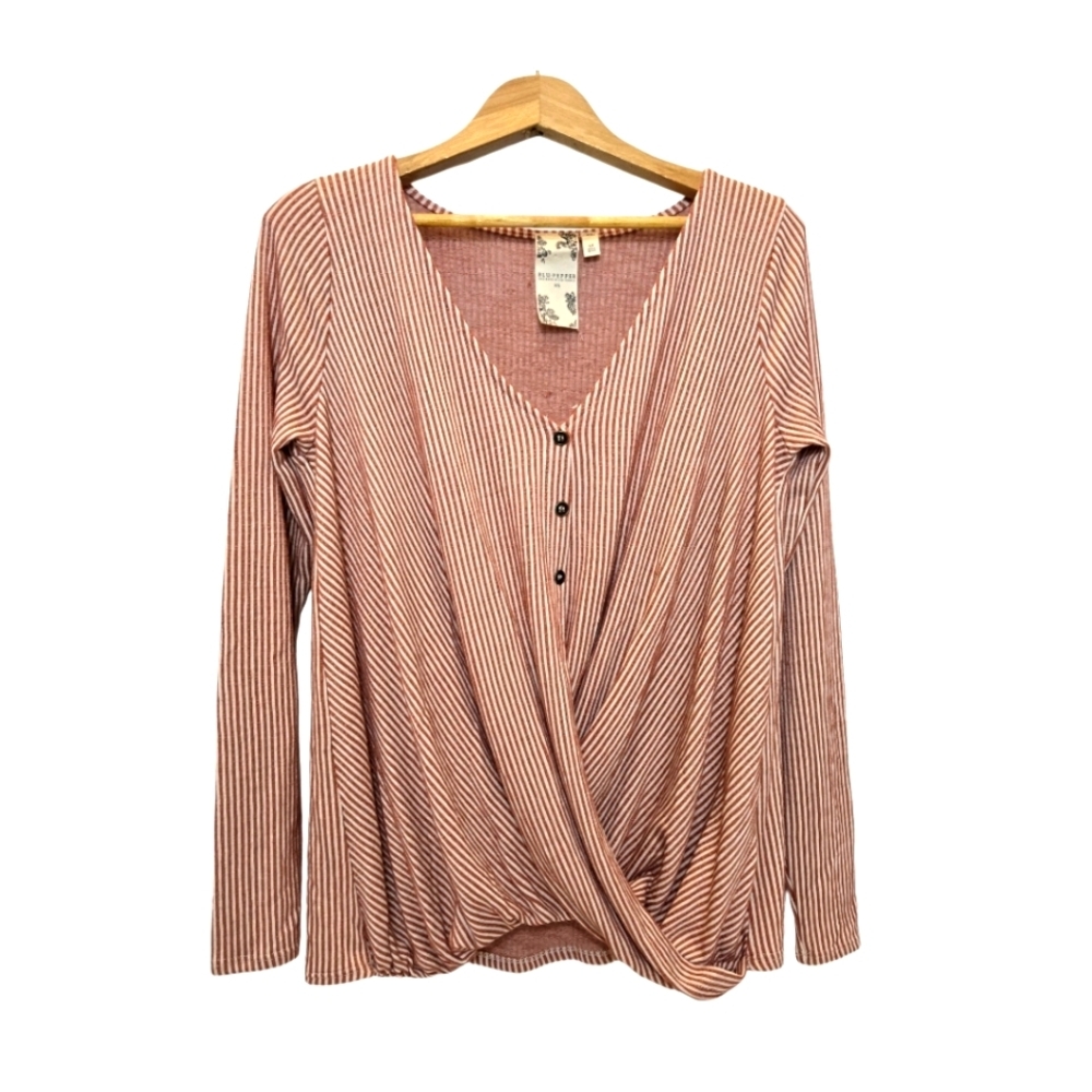 BLU‎ PEPPER Anthropologie Surplice Front Terracotta Top.   XSmall